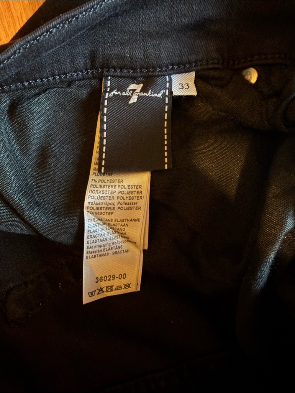7 For All Mankind Men's Slimmy Tapered Stretch Jeans Black 33! - Picture 5 of 10